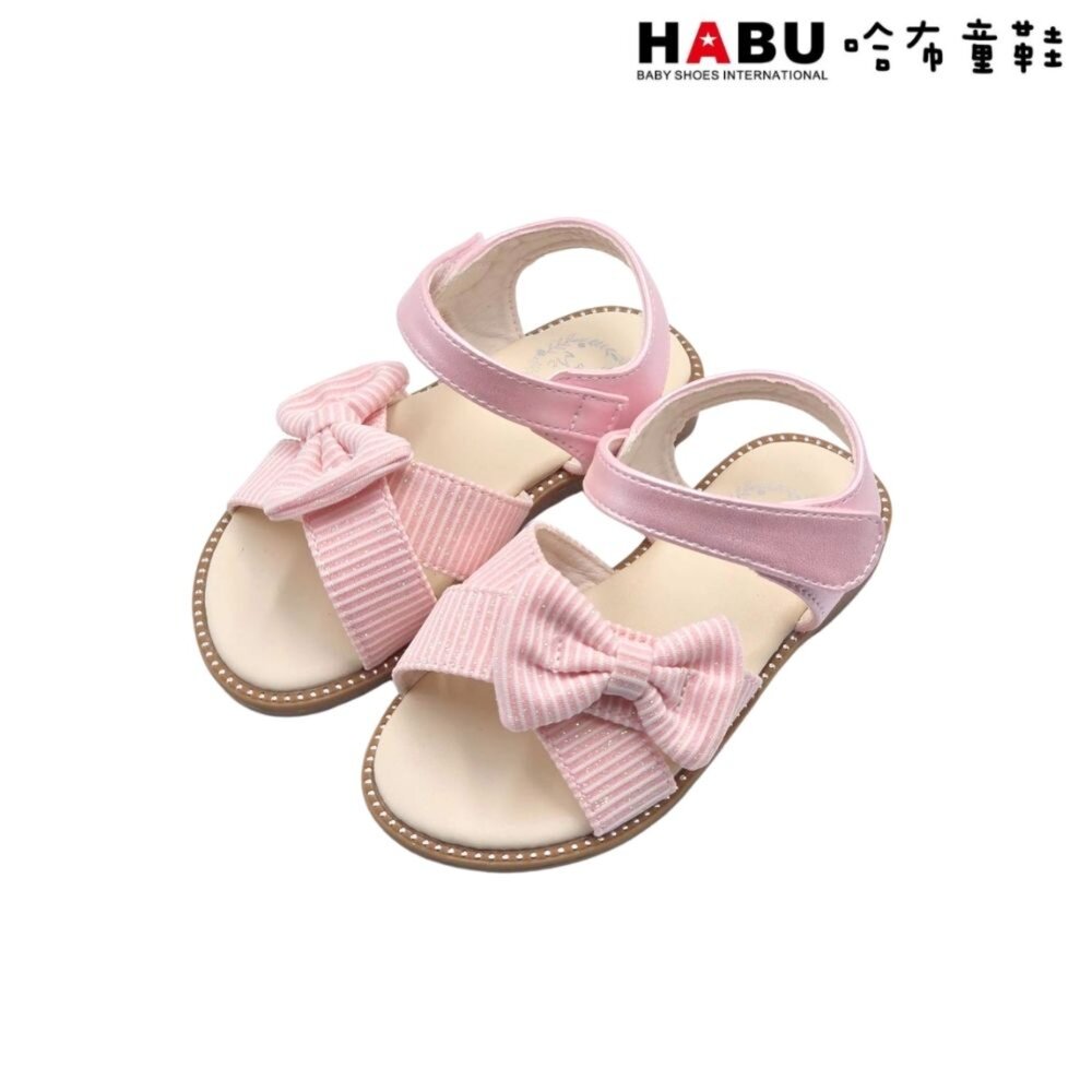 HABU哈布童鞋 涼鞋 涼拖鞋 亮片 蝴蝶結 平底涼鞋 公主涼鞋 夏季涼鞋 戶外 休閒 2312-PI-圖片-1