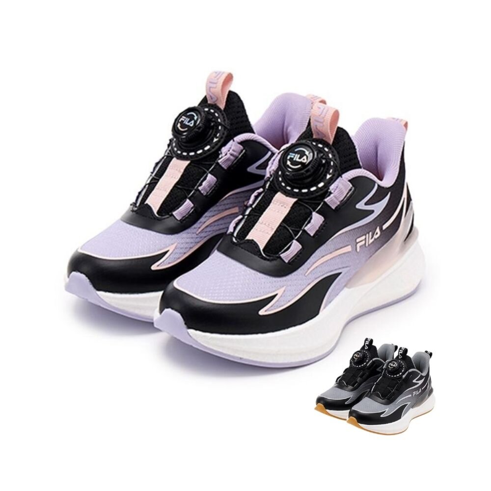 3-J405A-905-FILA KIDS 斐樂 運動鞋 休閒鞋 旋鈕扣 慢跑 厚底 免綁鞋帶 大童 3-J405A-905