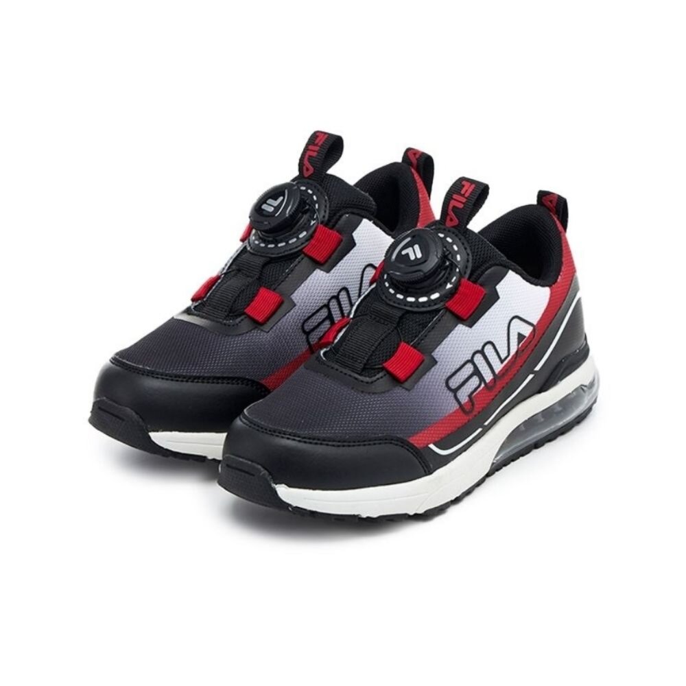 3-J821Y-029-FILA KIDS 斐樂 慢跑鞋 運動鞋 足供支撐 氣墊 緩衝 免綁鞋帶旋鈕 大童 3-J821Y-029
