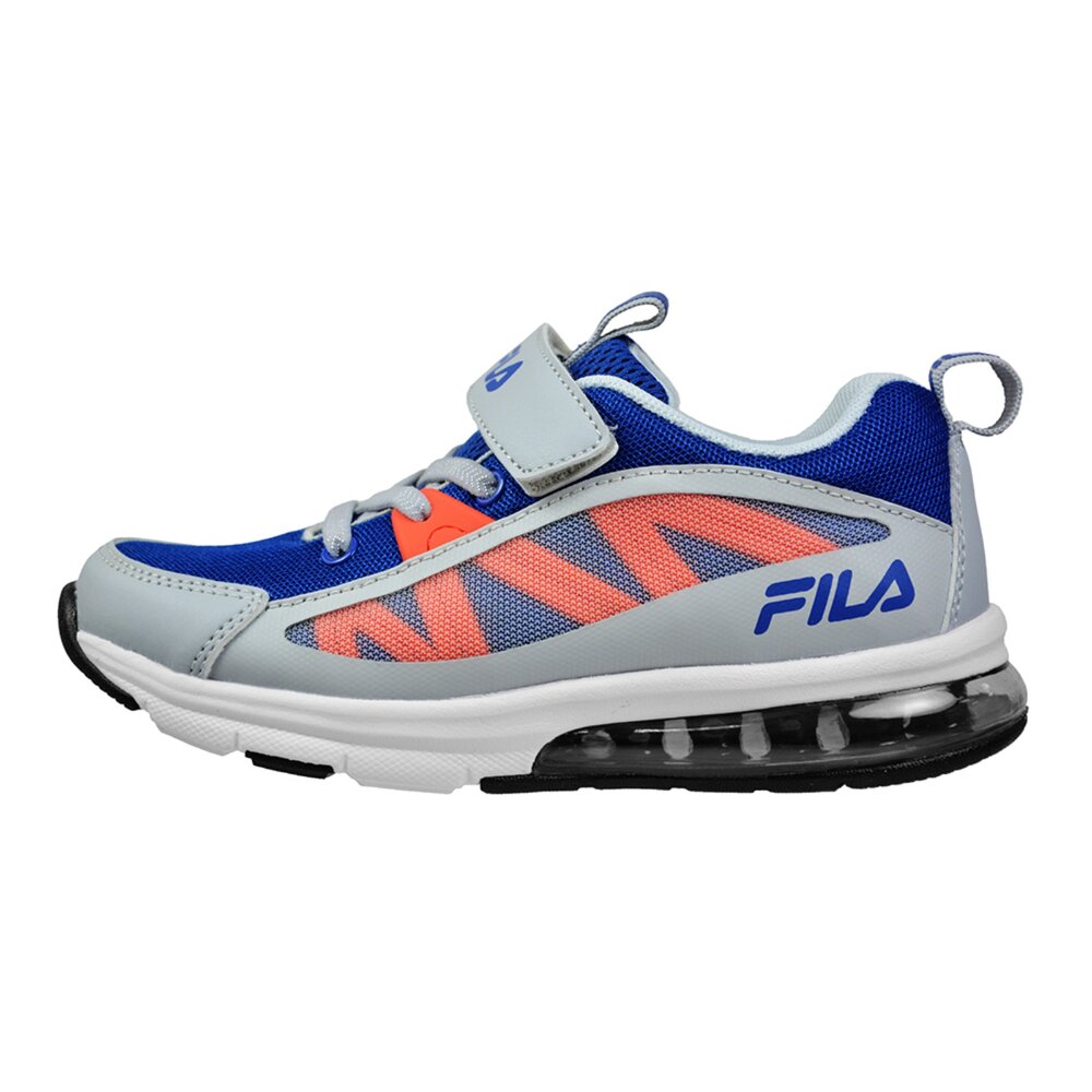 FILA KIDS 斐樂 魔鬼氈 透氣 運動鞋 大童 藍 橘 3-J827Y-368|哈布童鞋-圖片-1