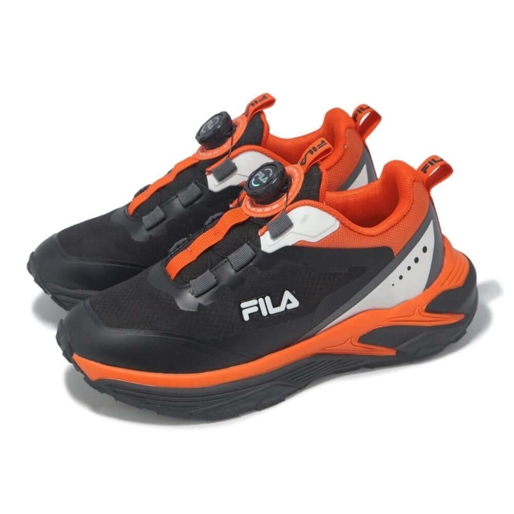 3-X803Z-061-FILA KIDS 斐樂 童鞋 中童 康特杯 橘 旋鈕 輕量 慢跑運動鞋 休閒鞋 3-X803Z-061｜哈布童鞋
