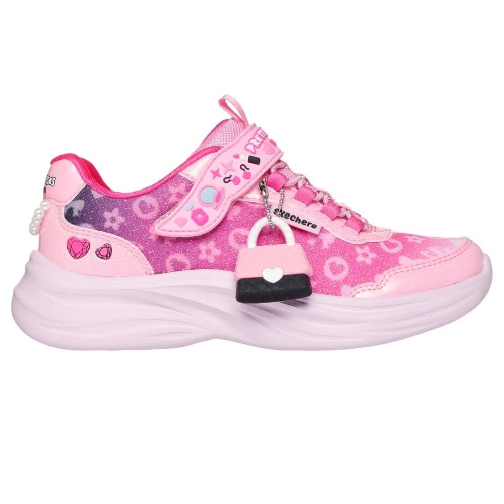 SKECHERS 女童系列 Power Jams 小包包掛飾 運動鞋 休閒鞋 中童 粉 302199LPKMT|哈布童鞋-圖片-1