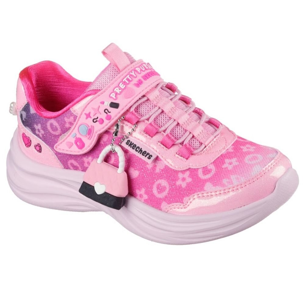302199LPKMT-SKECHERS 女童系列 Power Jams 小包包掛飾 運動鞋 休閒鞋 中童 粉 302199LPKMT