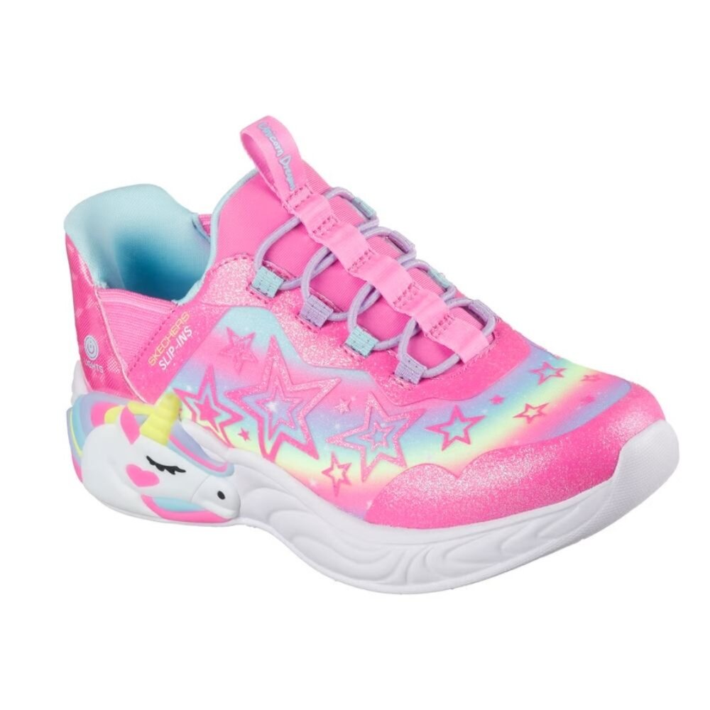 302296LPKMT-SKECHERS 女童系列 燈鞋 Unicorn Dreams - Starry Lite 彩虹小馬 中童 302296