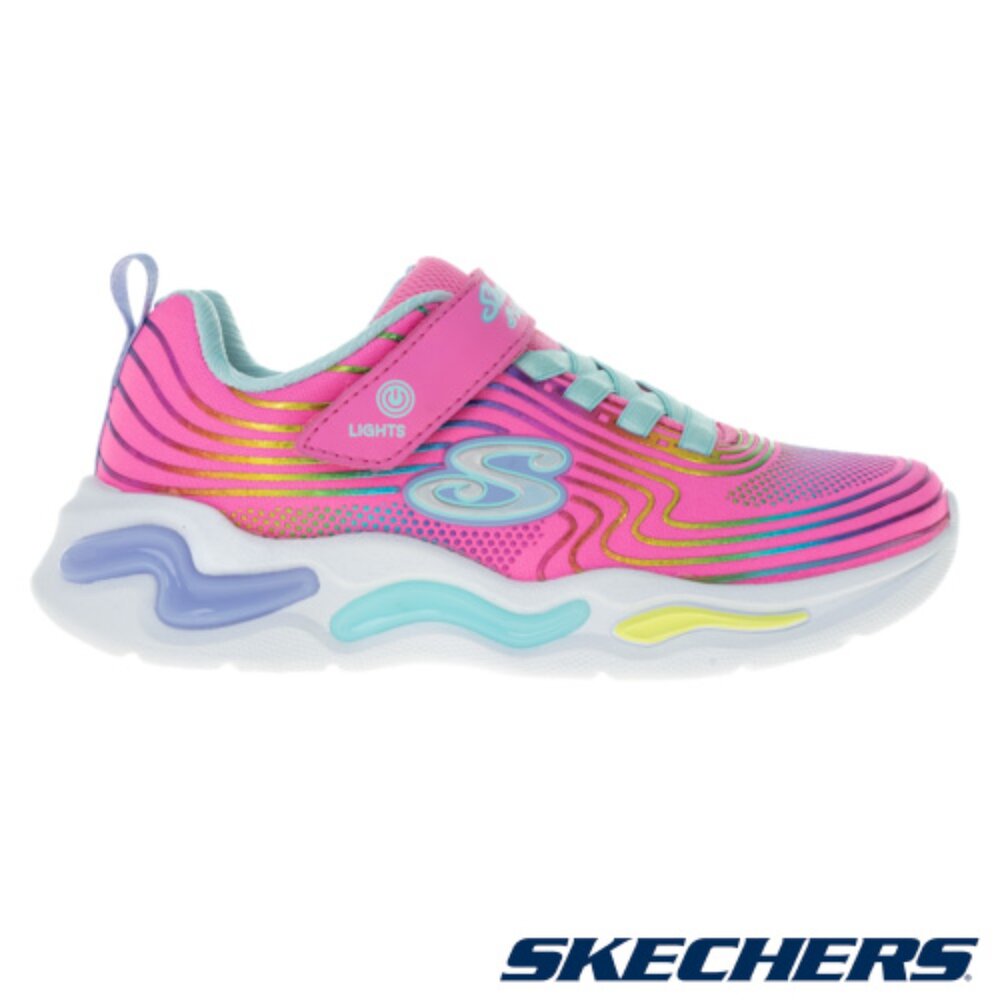 SKECHERS 童鞋 S Lights-Wavy Beams 女童系列 燈鞋 休閒鞋 粉 302338LPKMT-圖片-1
