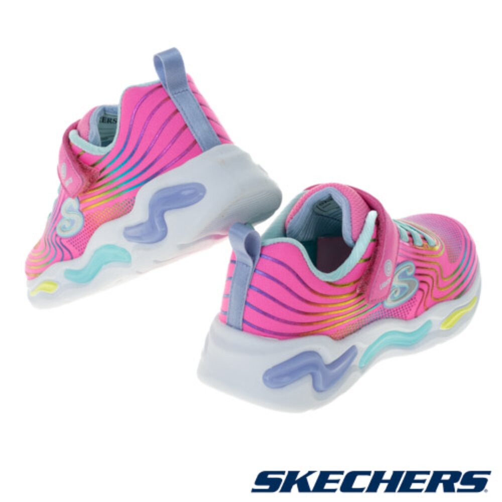 SKECHERS 童鞋 S Lights-Wavy Beams 女童系列 燈鞋 休閒鞋 粉 302338LPKMT-圖片-3