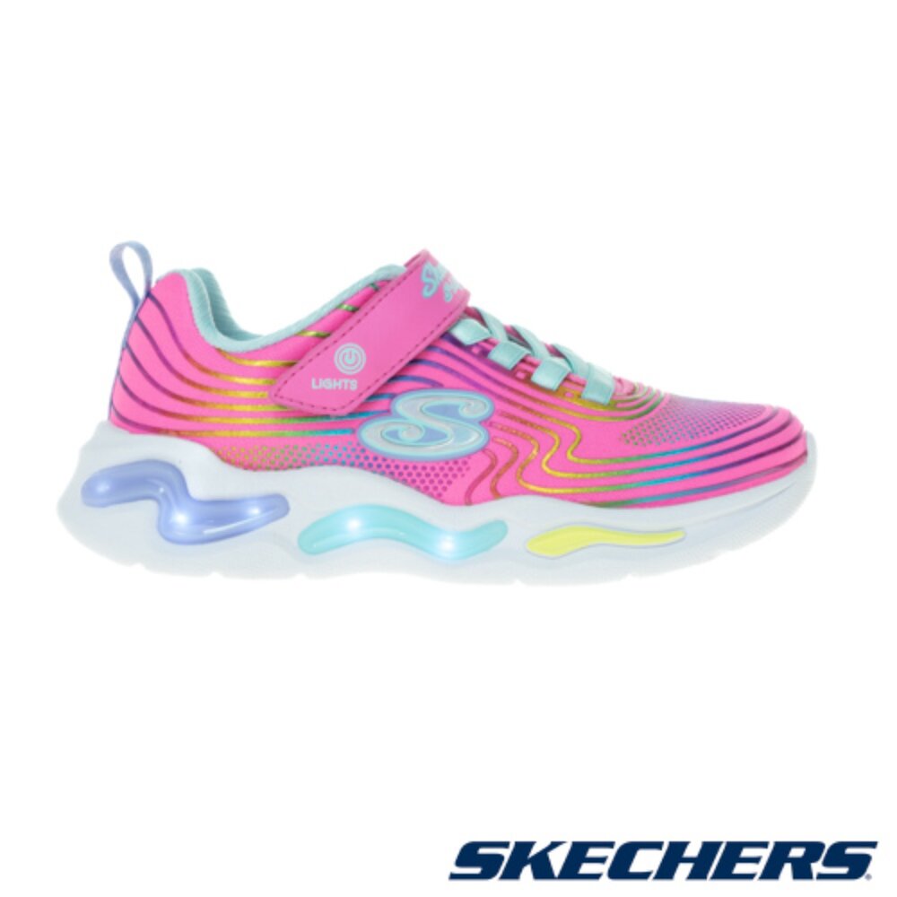 SKECHERS 童鞋 S Lights-Wavy Beams 女童系列 燈鞋 休閒鞋 粉 302338LPKMT-圖片-4