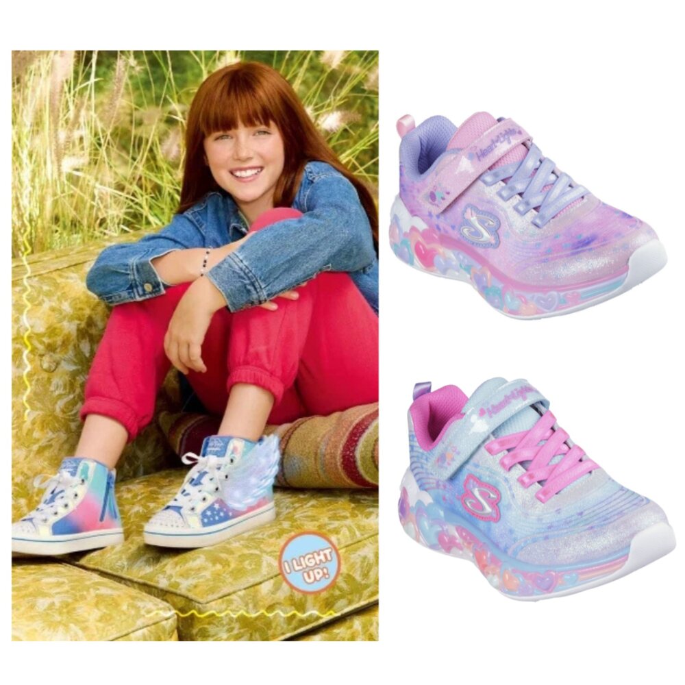 302696LLPMT-SKECHERS 女童系列燈鞋 S-Lights Eternal Heart Lights 運動鞋 中童 兩款 3026
