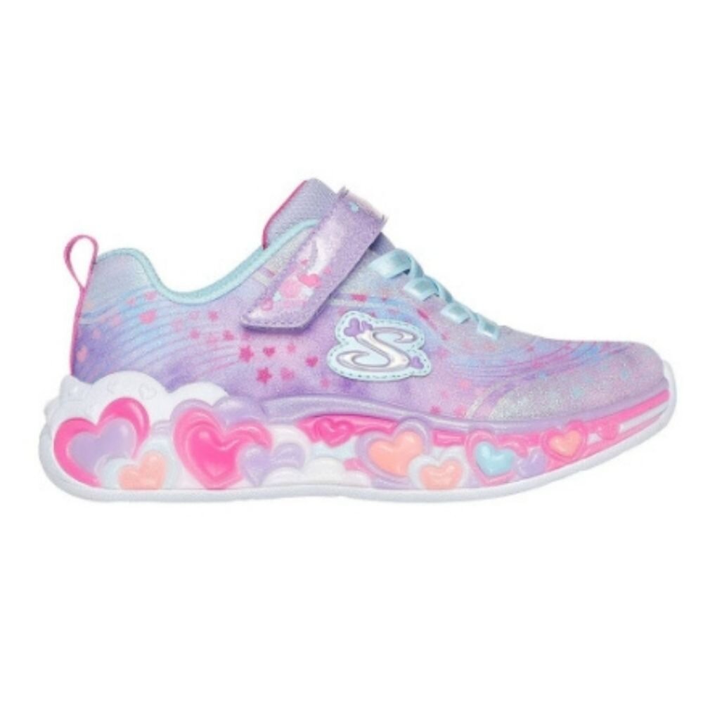 SKECHERS 女童系列 S-Lights-Eternal Heart 燈鞋 運動鞋 中童 永恆之心 粉紫 30269-圖片-1