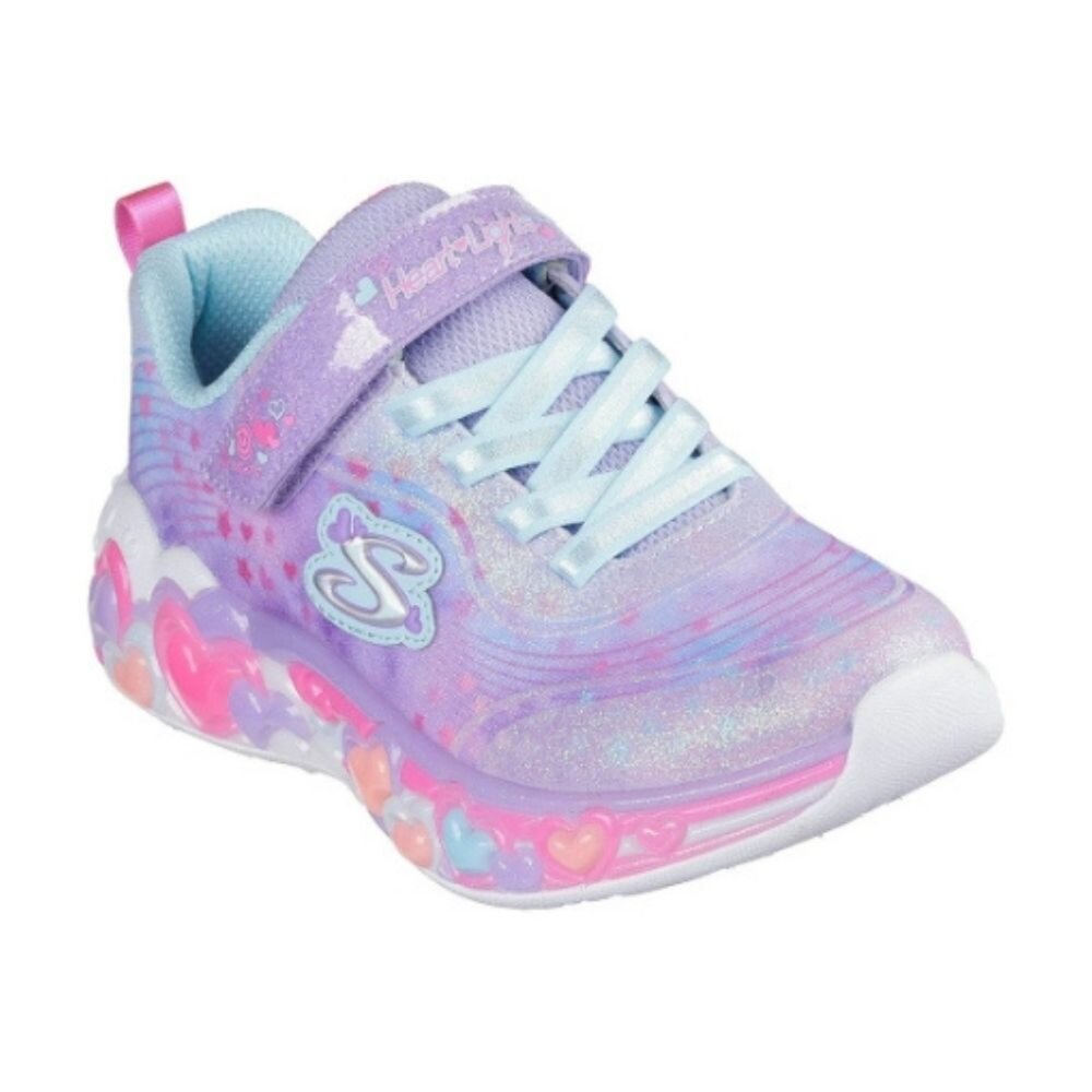 302696LLVMT-SKECHERS 女童系列 S-Lights-Eternal Heart 燈鞋 運動鞋 中童 永恆之心 粉紫 30269