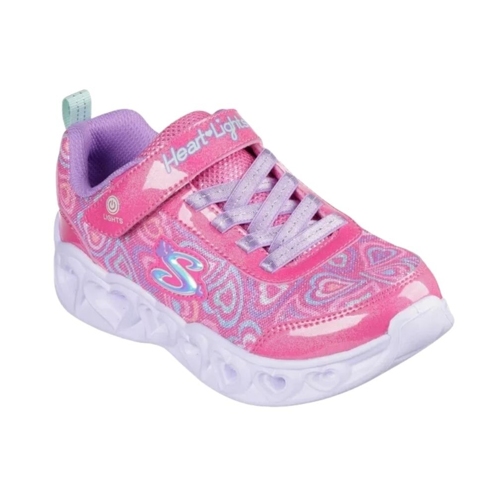303257LHPMT-SKECHERS 女童系列 燈鞋 Heart Lights - Boogie Love 愛心 中童 粉 303257LH