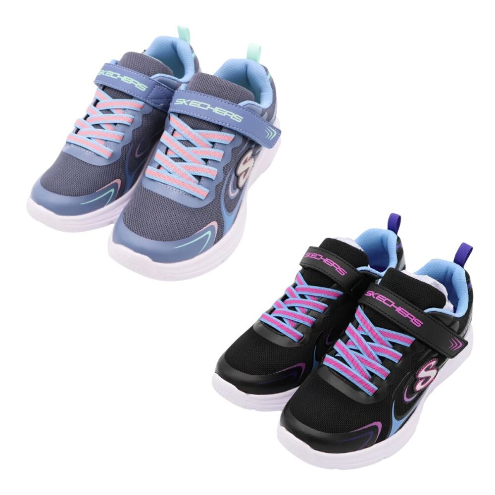 303520LBKMT-SKECHERS 女童系列 WAVY LITES 運動鞋 魔鬼氈 中大童 303520LCCMT 303520LBKMT