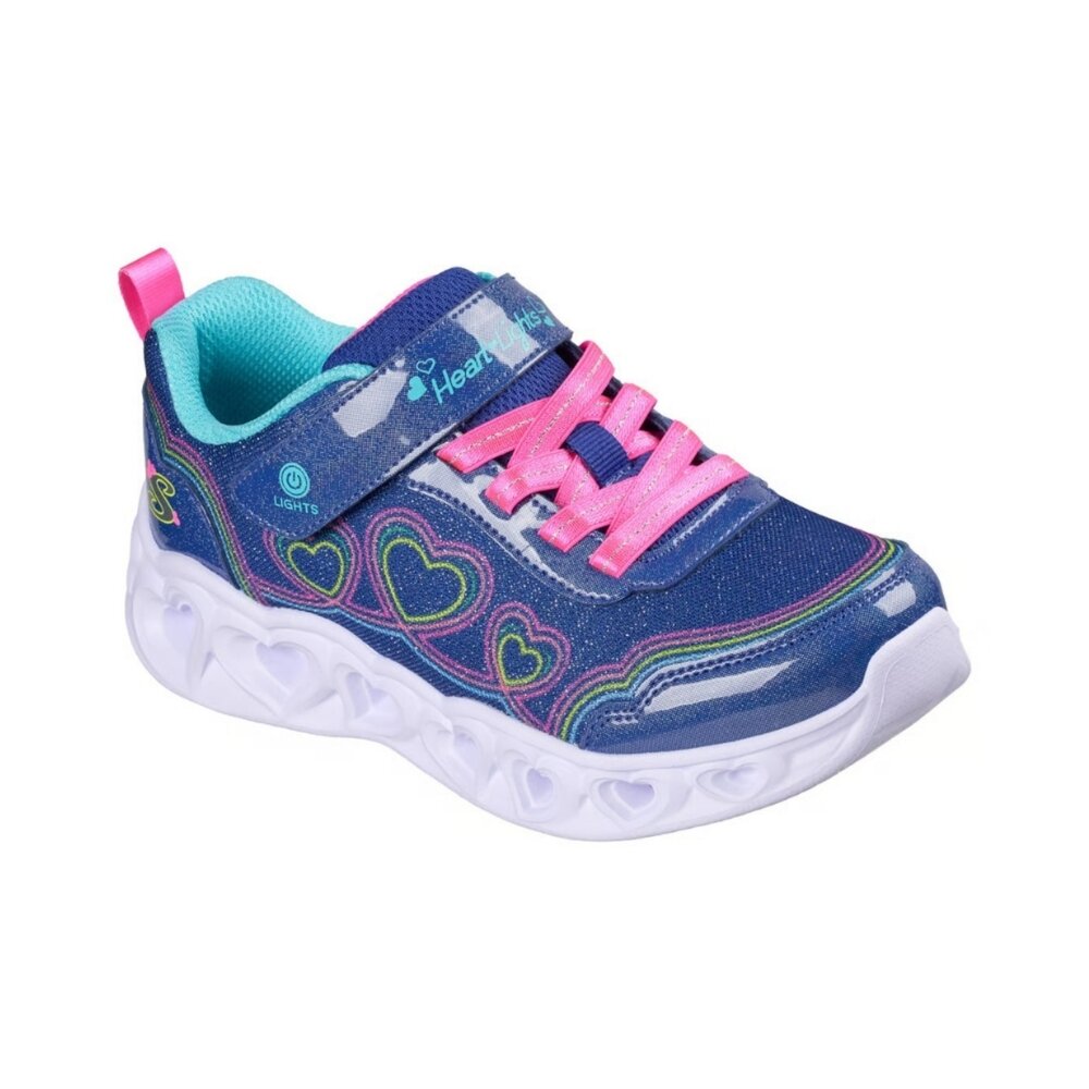 303736LLVMT-SKECHERS 燈鞋 Bubble Love 大童 愛心 閃燈 發光 休閒鞋 303736LLVMT｜哈布童鞋