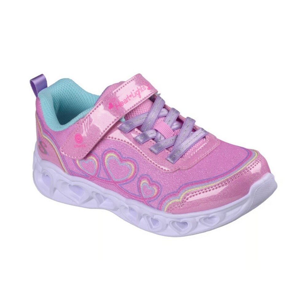 303736LPKMT-SKECHERS 燈鞋 Bubble Love 大童 愛心 閃燈 發光 休閒鞋 303736LPKMT｜哈布童鞋