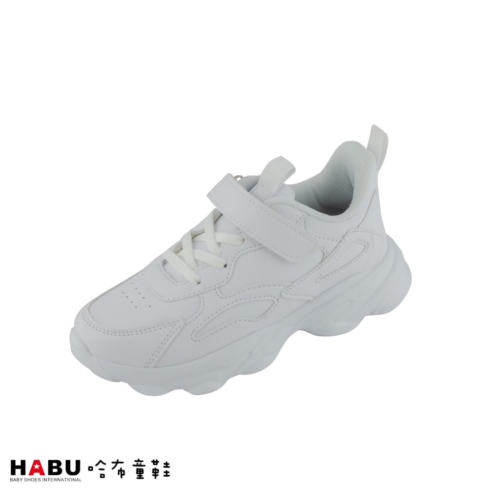 3102-WH-HABU哈布童鞋 全白 學生 百搭 運動鞋 小白鞋 3102-WH