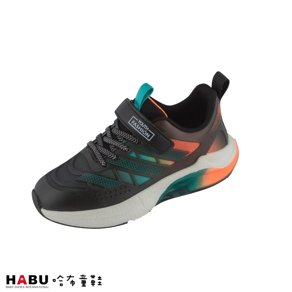 3114-GN-HABU哈布童鞋 專業 兒童運動鞋 3114-GN 黑綠配色