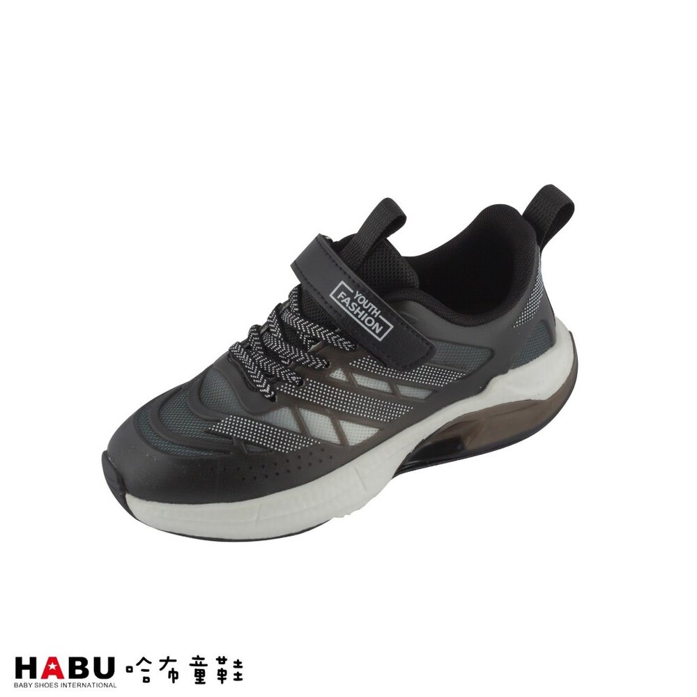 3114-GR-HABU哈布童鞋 專業兒童運動鞋 3114-GR 深灰黑色