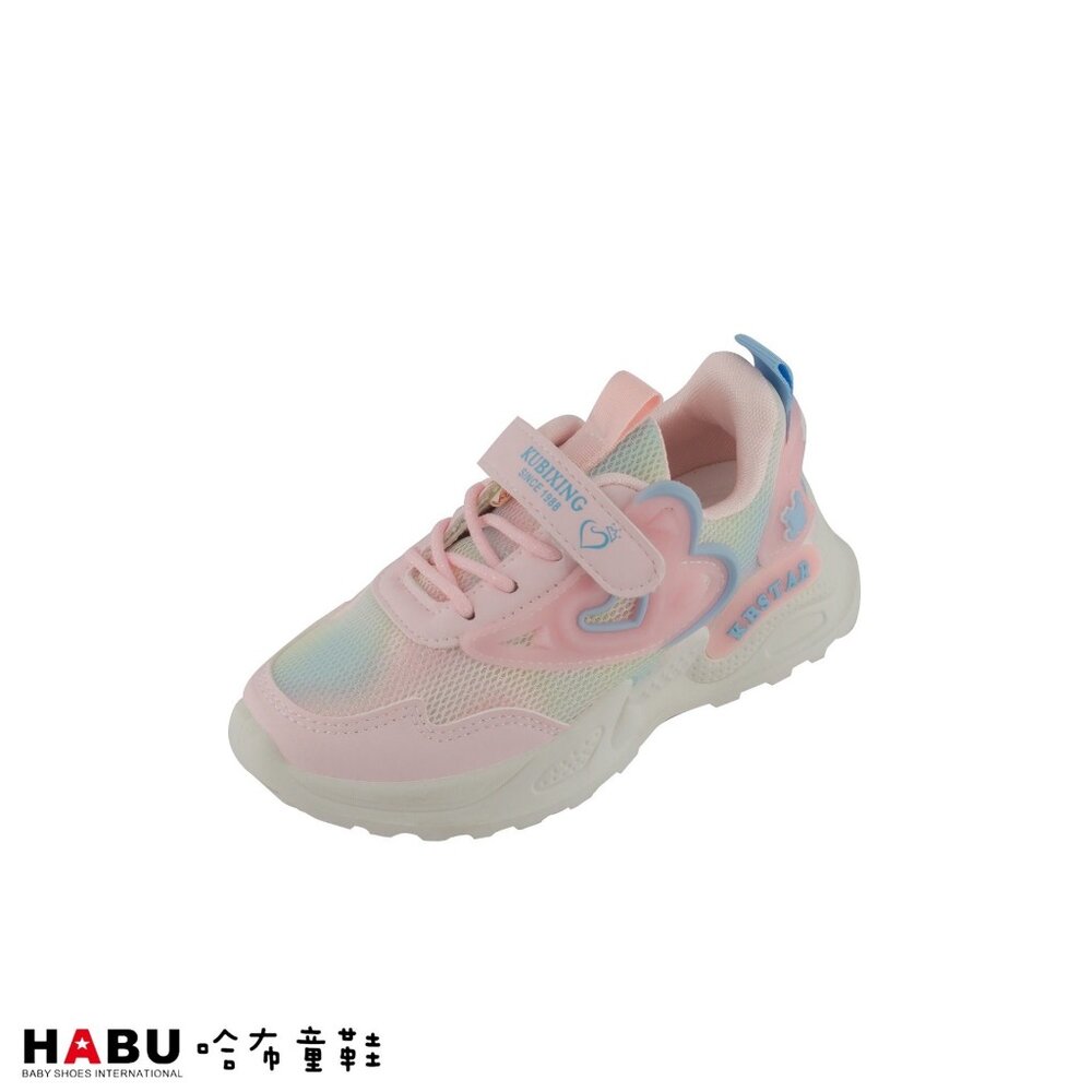 3119-PI-HABU哈布童鞋 愛心糖果色 兒童運動鞋 3119-PI 粉紅色