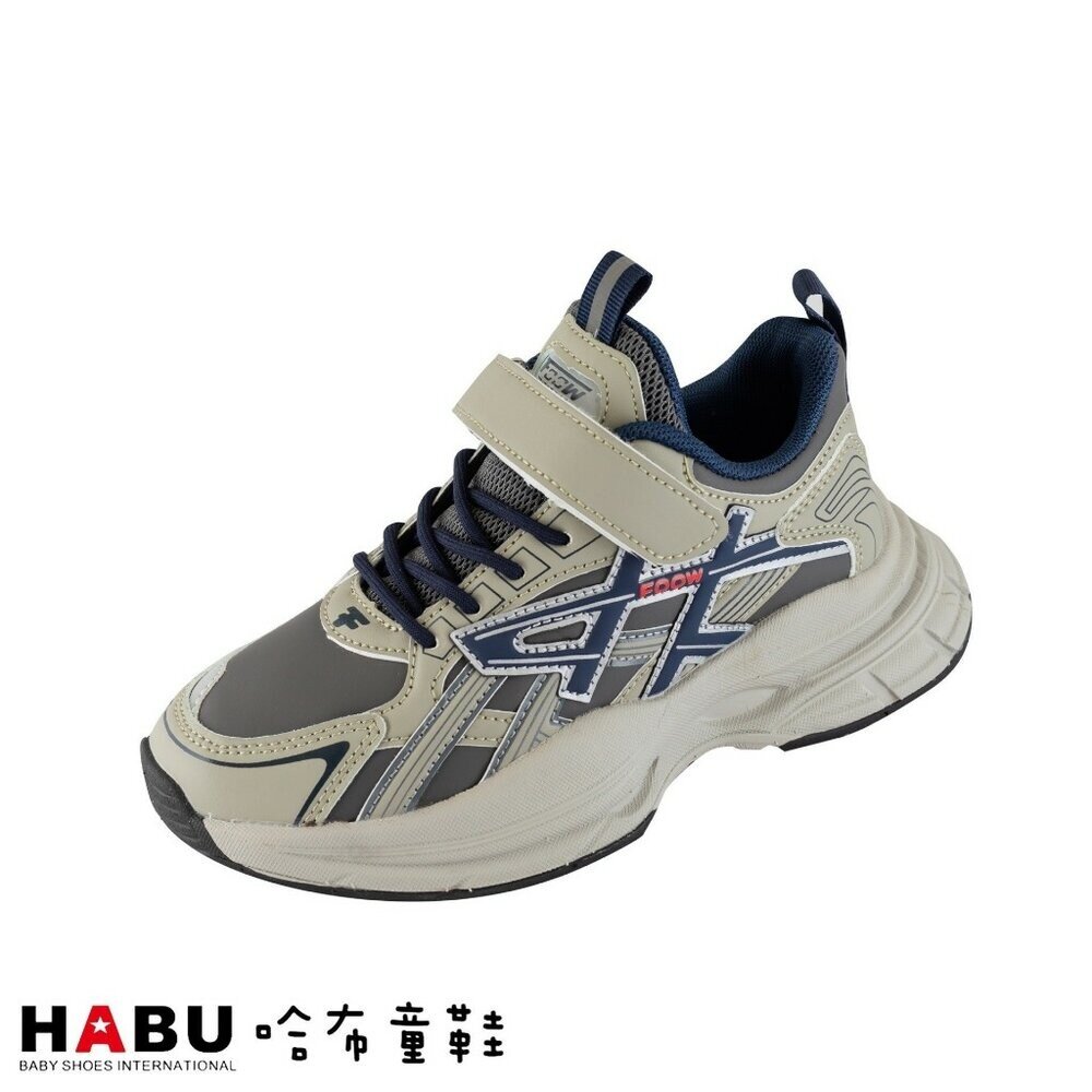 3146-GR-HABU哈布童鞋 學生 舒適透氣 運動鞋 灰色 3146-GR