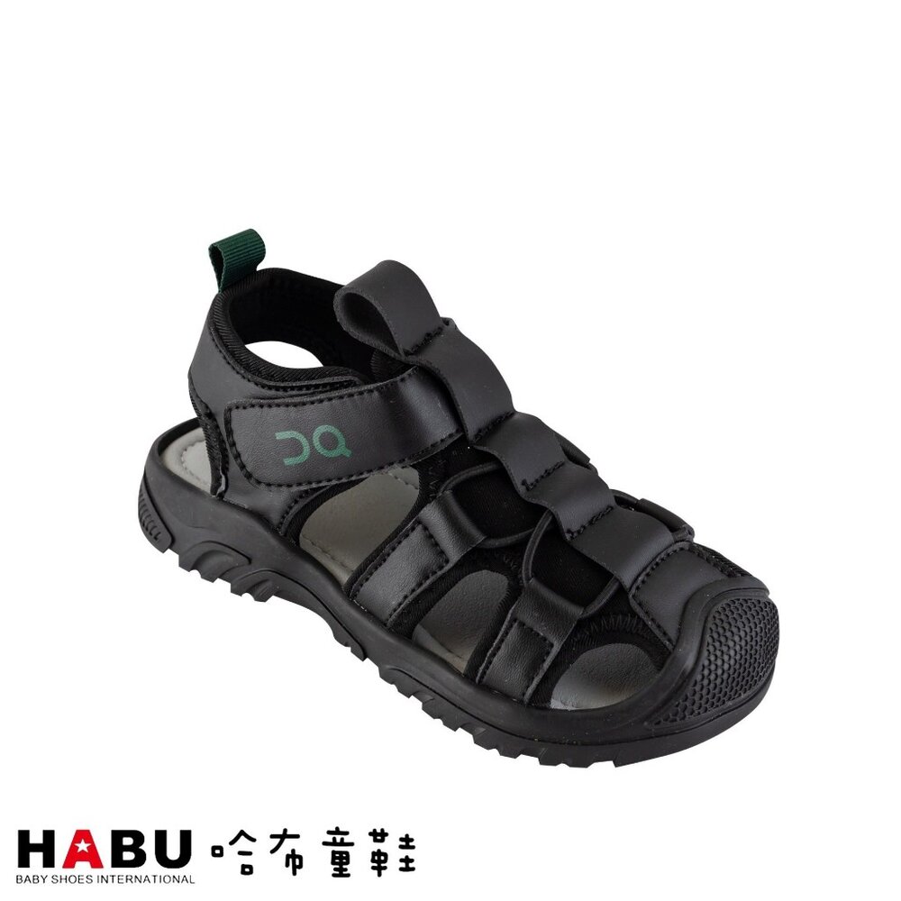 3164-BK-HABU哈布童鞋 護趾輕量 夏日 涼鞋 黑色 3164-BK