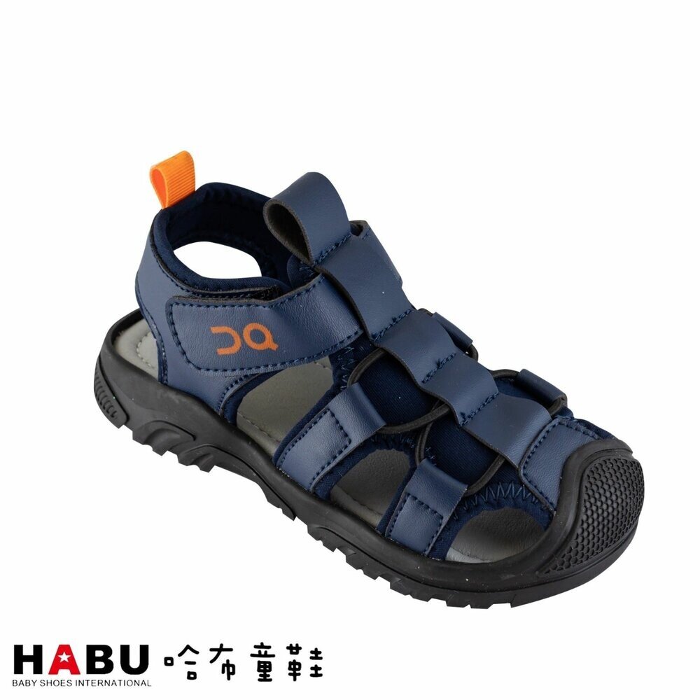 3164-BL-HABU哈布童鞋 護趾輕量 夏日涼鞋 藍色 3164-BL