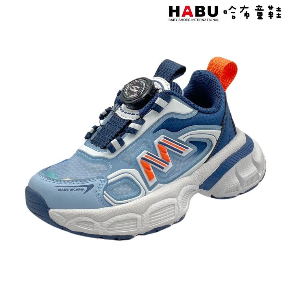 3189-BL-HABU哈布童鞋 流線魔法 旋轉扣運動鞋(藍) 3189-BL