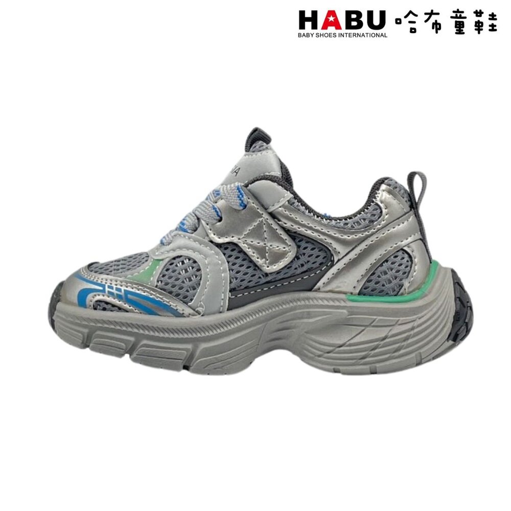 HABU哈布童鞋 復古炫彩 老爹運動鞋(灰) 3196-GR-圖片-3