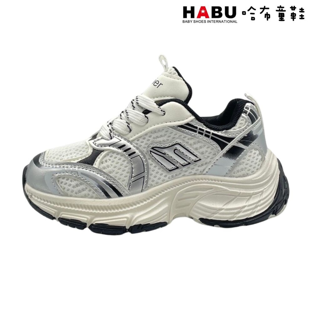 HABU哈布童鞋 復古炫彩 老爹運動鞋(白) 3196-WH-圖片-1