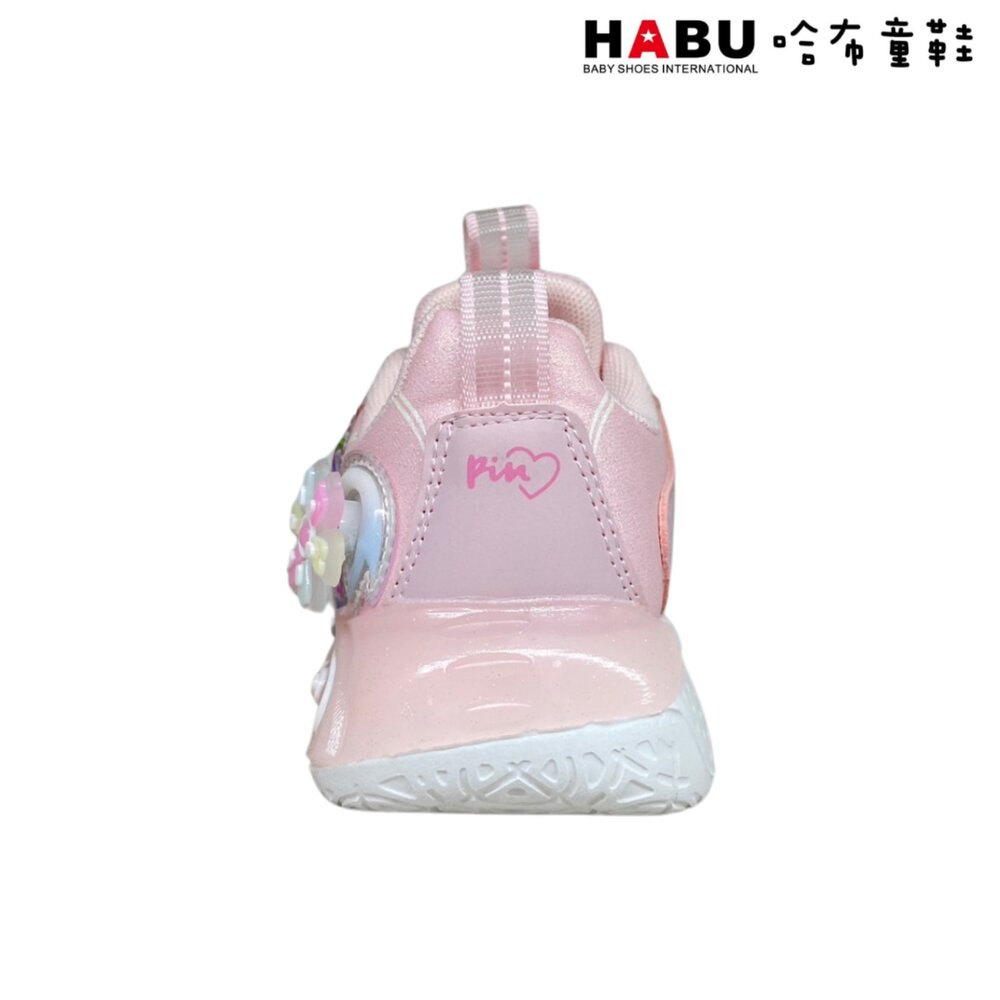 炫彩 獨角獸 旋轉扣 電燈 運動鞋 粉 中童 3209-PI-圖片-4