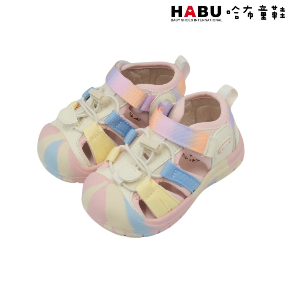 3248-BP-HABU哈布童鞋 涼鞋 涼拖鞋 透氣 舒適 中童 童鞋 粉色幾何 3248-BP/3248-BP6