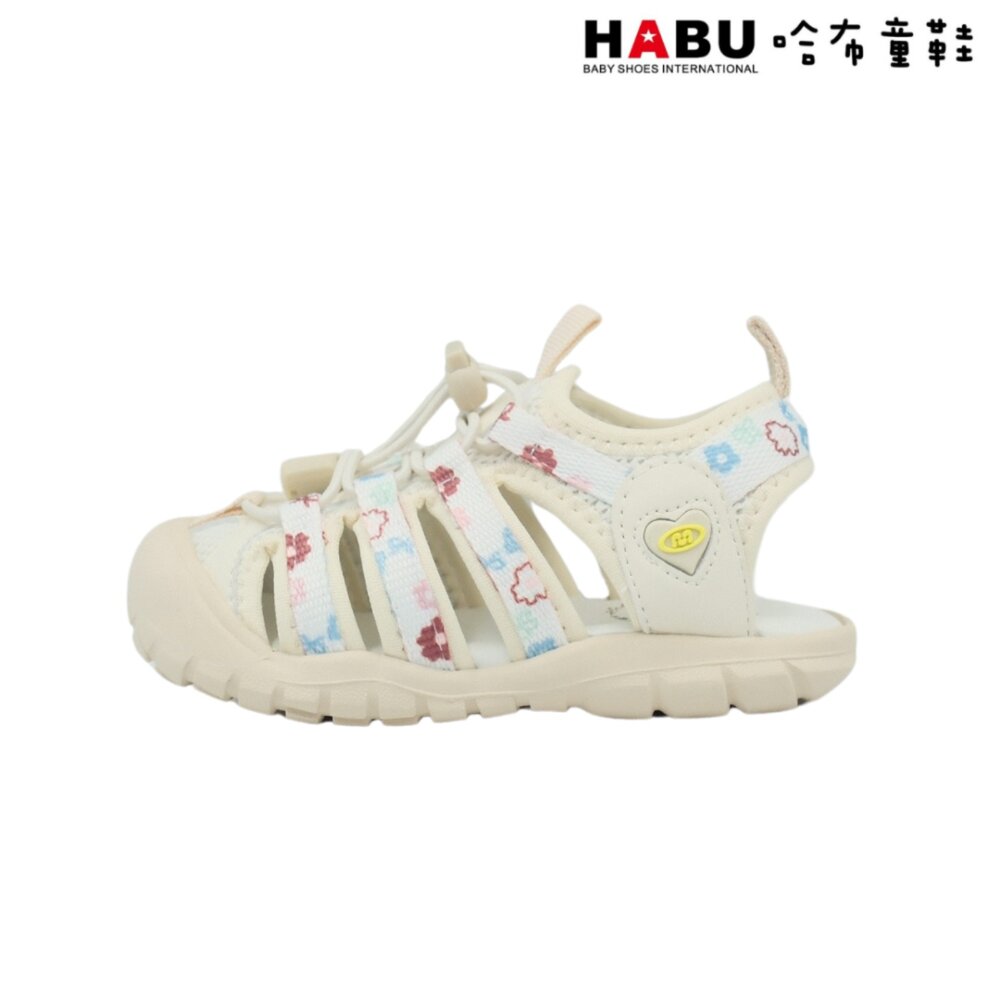HABU哈布童鞋 涼鞋 涼拖鞋 中童 童鞋 透氣舒適 白 米 3249-BE/3249-BE6-圖片-1