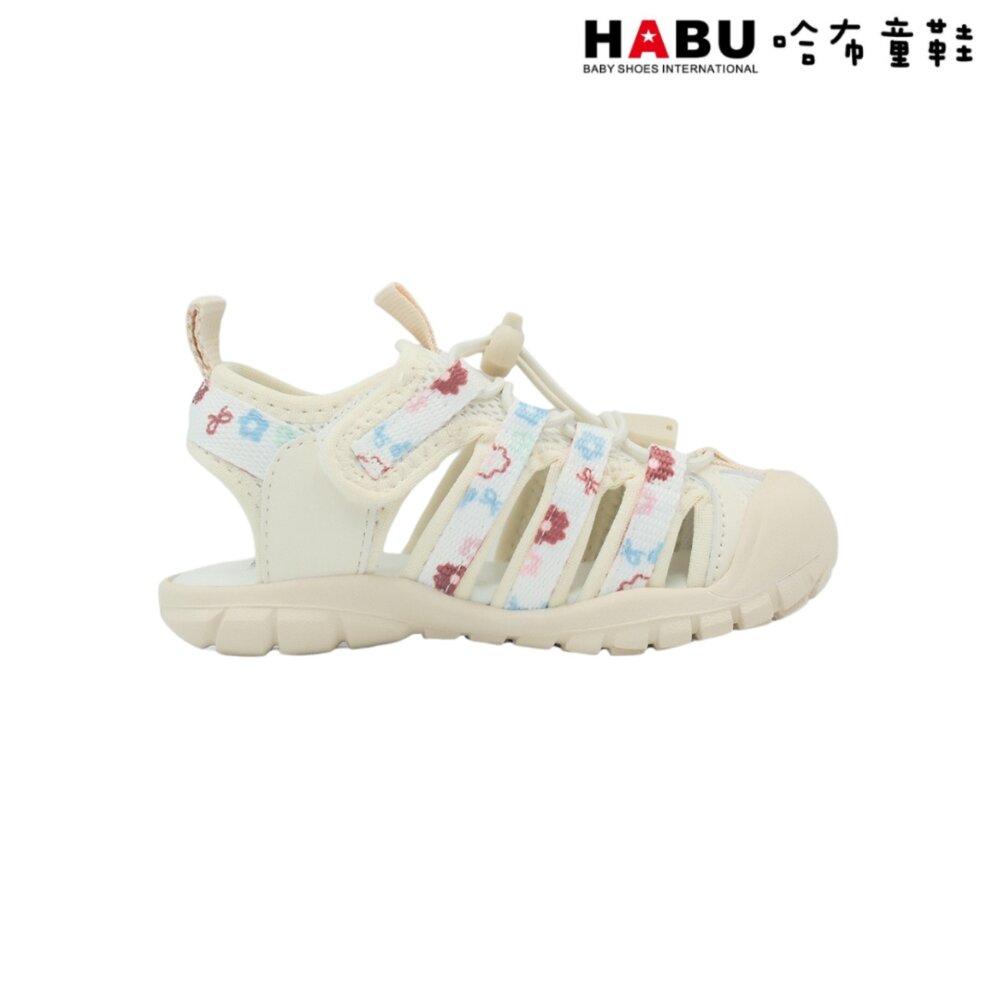 HABU哈布童鞋 涼鞋 涼拖鞋 中童 童鞋 透氣舒適 白 米 3249-BE/3249-BE6-圖片-2