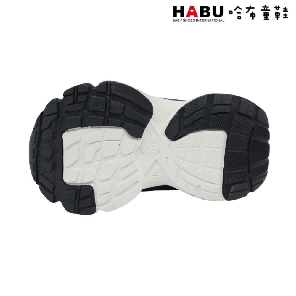 HABU 哈布童鞋 復古厚底 解構鞋 拼接邊條 帥氣銀飾 老爹鞋 透氣休閒鞋 3261-BK-圖片-4