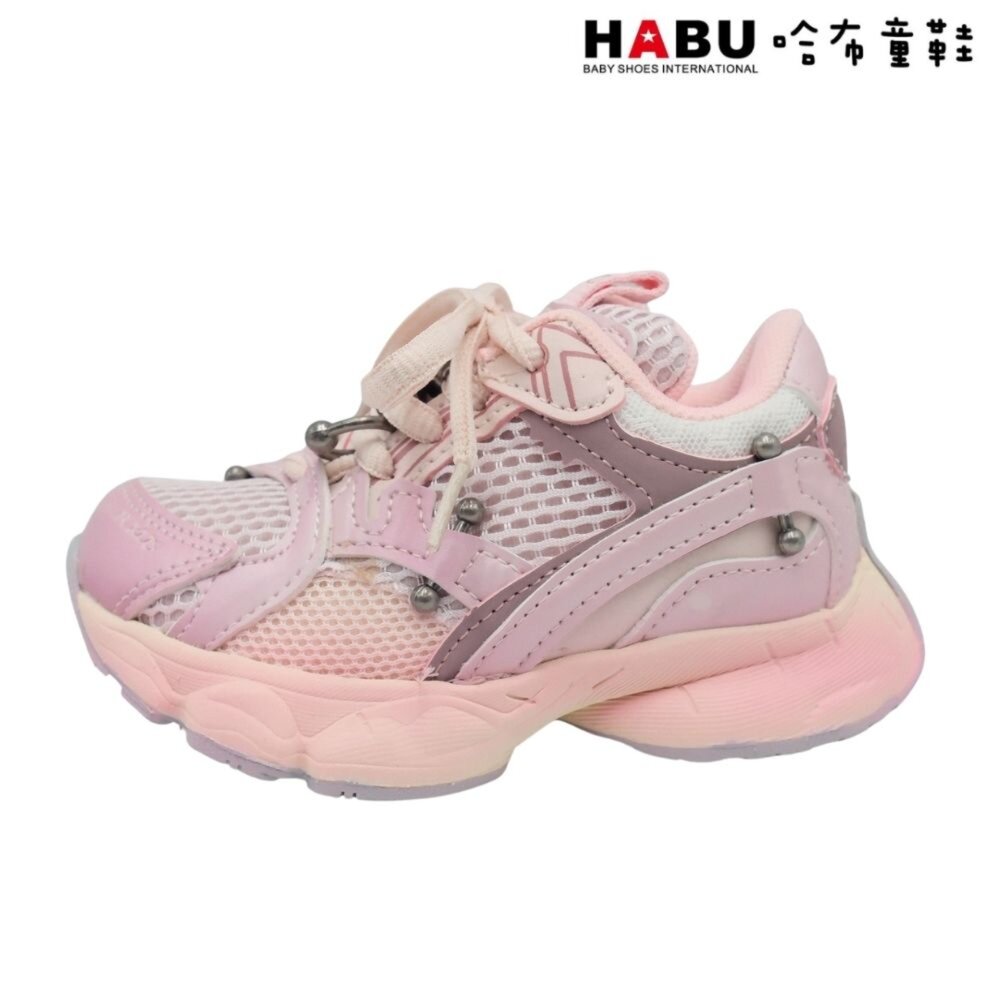 HABU 哈布童鞋 復古厚底 解構鞋 拼接邊條 帥氣銀飾 老爹鞋 透氣休閒鞋 3261-PI-圖片-1