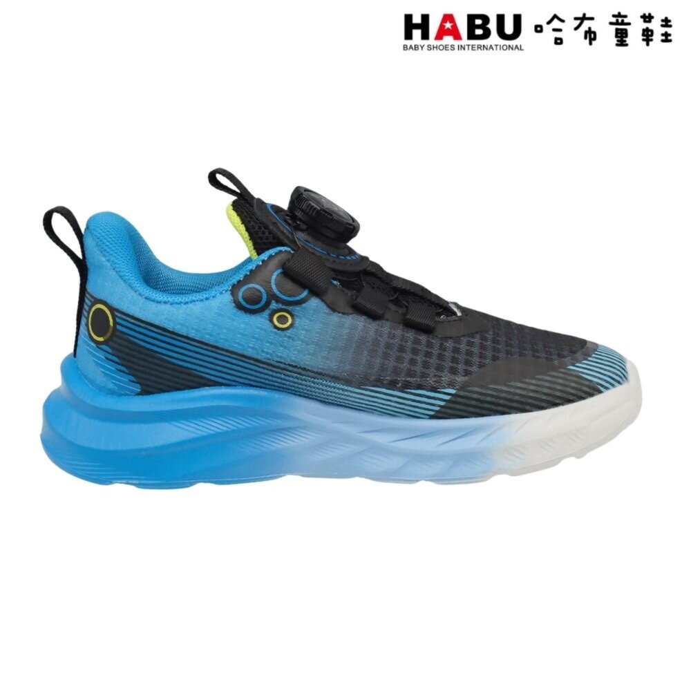 HABU 哈布童鞋 旋轉扣 運動鞋 減壓吸震 輕量 透氣 休閒鞋 中童 3264-BK-圖片-2