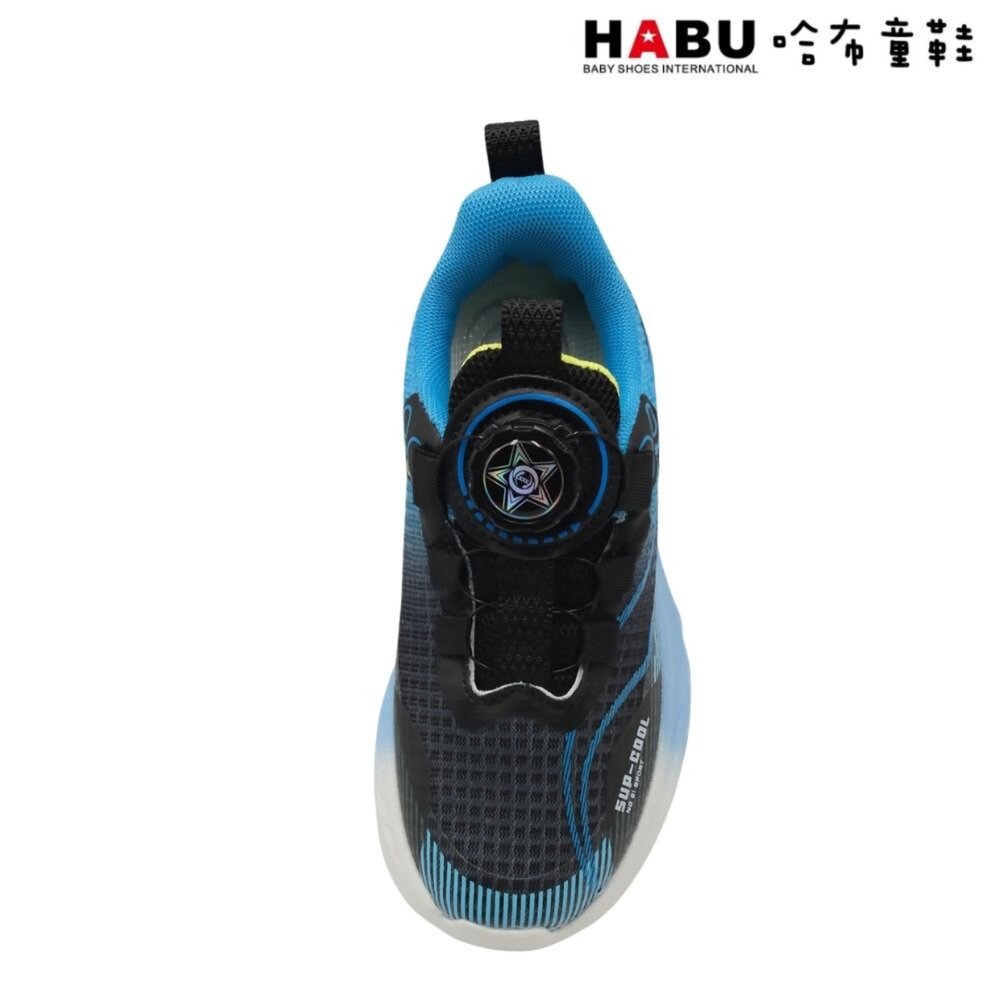 HABU 哈布童鞋 旋轉扣 運動鞋 減壓吸震 輕量 透氣 休閒鞋 中童 3264-BK-圖片-3