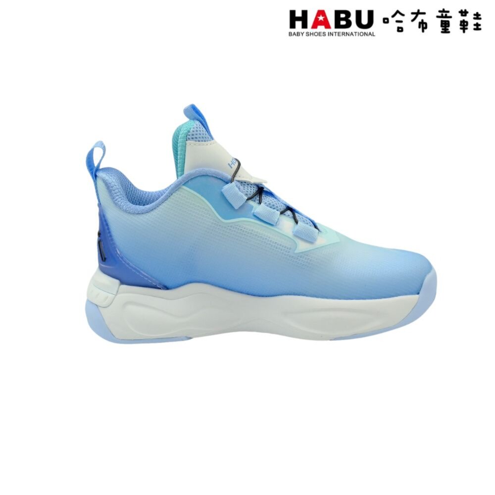 哈布童鞋 運動鞋 旋轉扣 免綁鞋帶 休閒鞋 中童 童鞋 炫彩 藍 3330-BL-圖片-3
