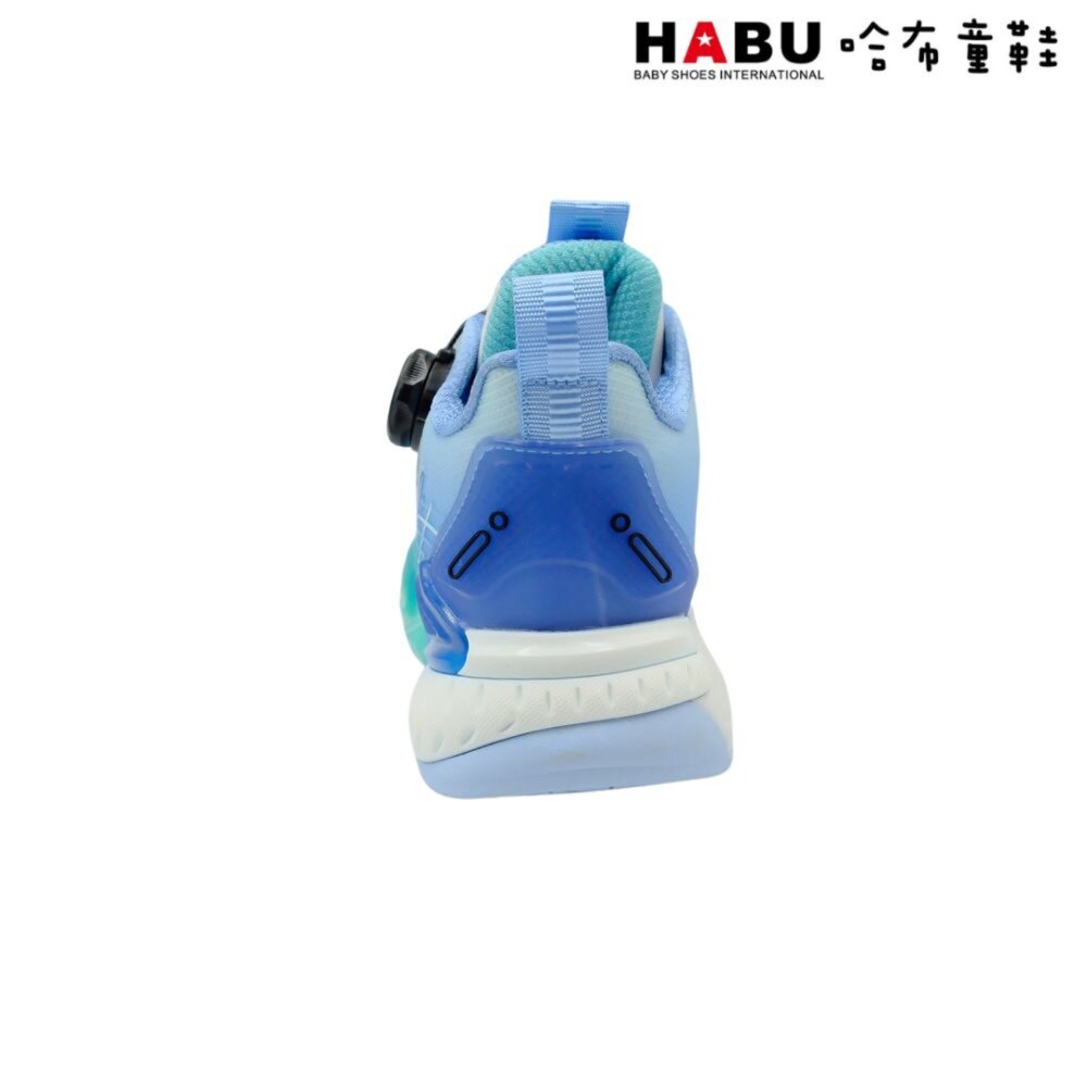 哈布童鞋 運動鞋 旋轉扣 免綁鞋帶 休閒鞋 中童 童鞋 炫彩 藍 3330-BL-圖片-4