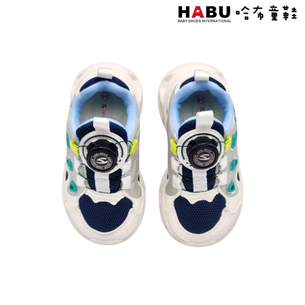 HABU 哈布童鞋 童鞋 燈鞋 運動鞋 休閒鞋 旋轉扣 免綁鞋帶 小童 中童 輕量 3348-BL|哈布童鞋-圖片-2
