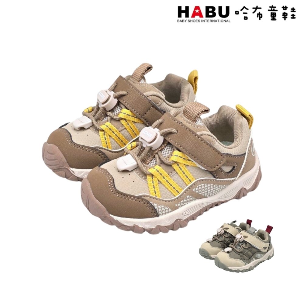 3391-BE-HABU 哈布童鞋 童鞋 越野風 學步鞋 運動鞋 魔鬼氈&鞋帶扣 小童 休閒鞋 輕量 3391-BE｜哈布童鞋