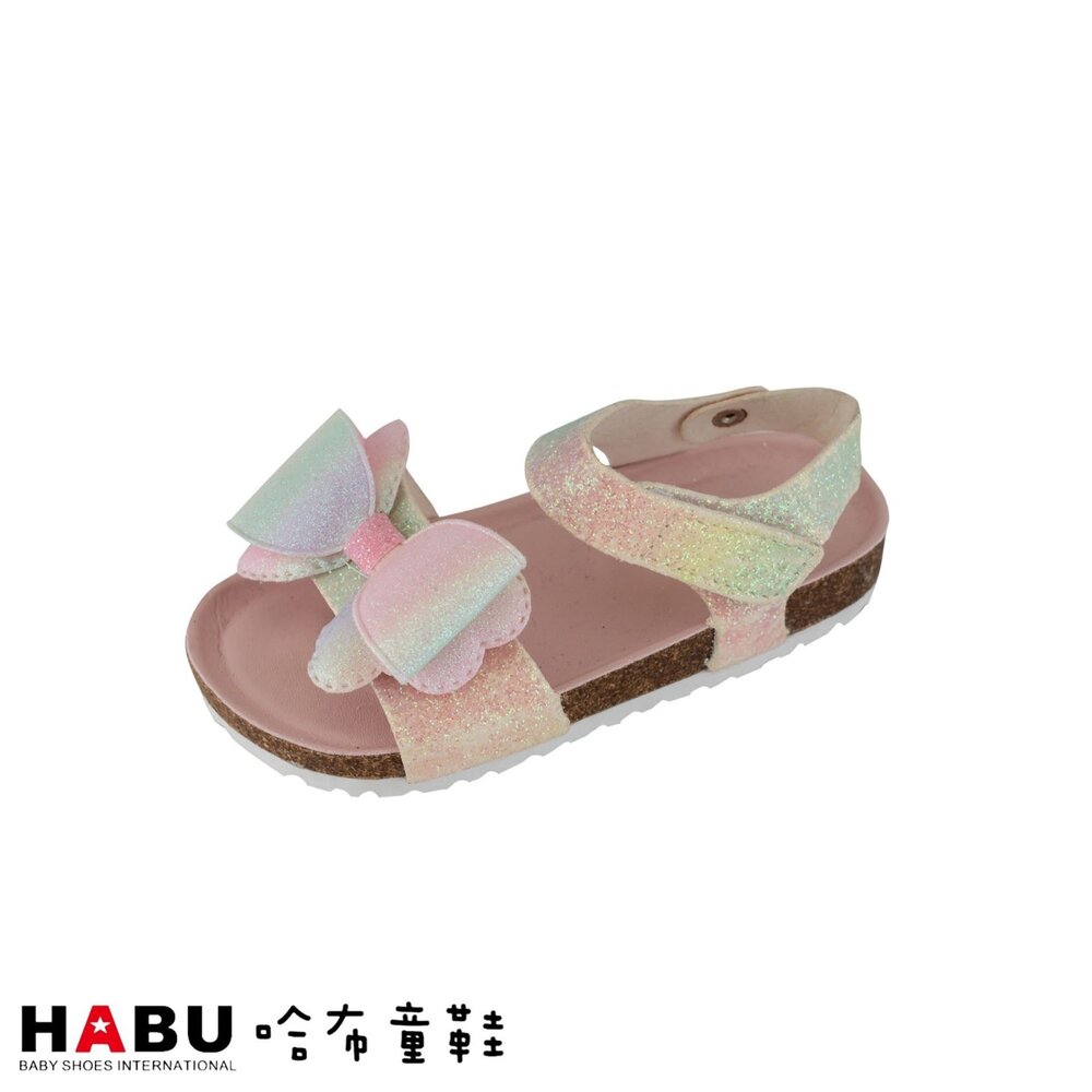 4022-PI-HABU哈布童鞋 可愛漸層 蝴蝶結 夏日涼鞋 粉紅色 4022-PI