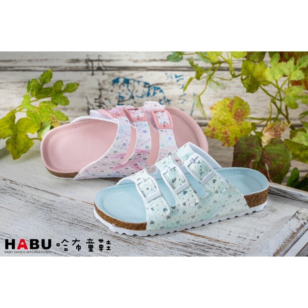 HABU哈布童鞋 渲染繽紛色系 拖鞋 水藍色 4023-BL-圖片-4