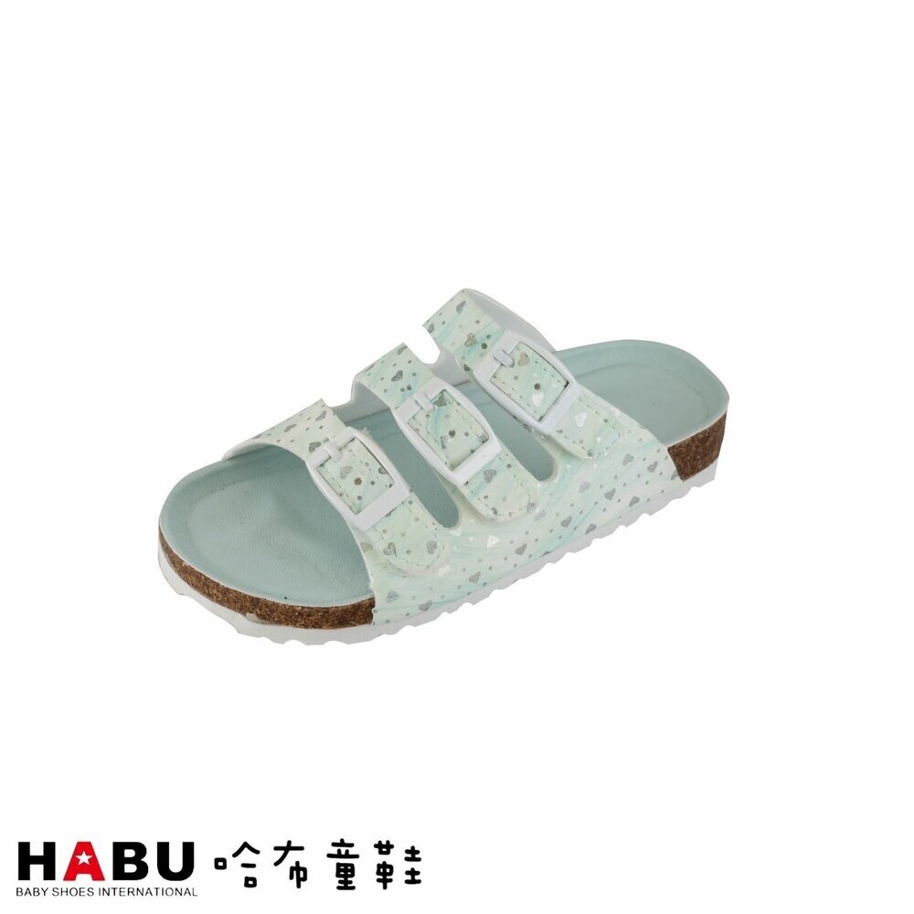 4023-BL-HABU哈布童鞋 渲染繽紛色系 拖鞋 水藍色 4023-BL