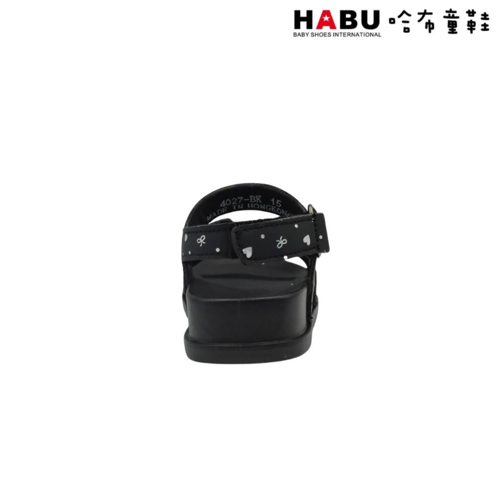 HABU哈布童鞋 寶寶段 學步鞋 嬰幼童 魔鬼氈 涼鞋 亮亮碎片 黑 4027-BK-圖片-3