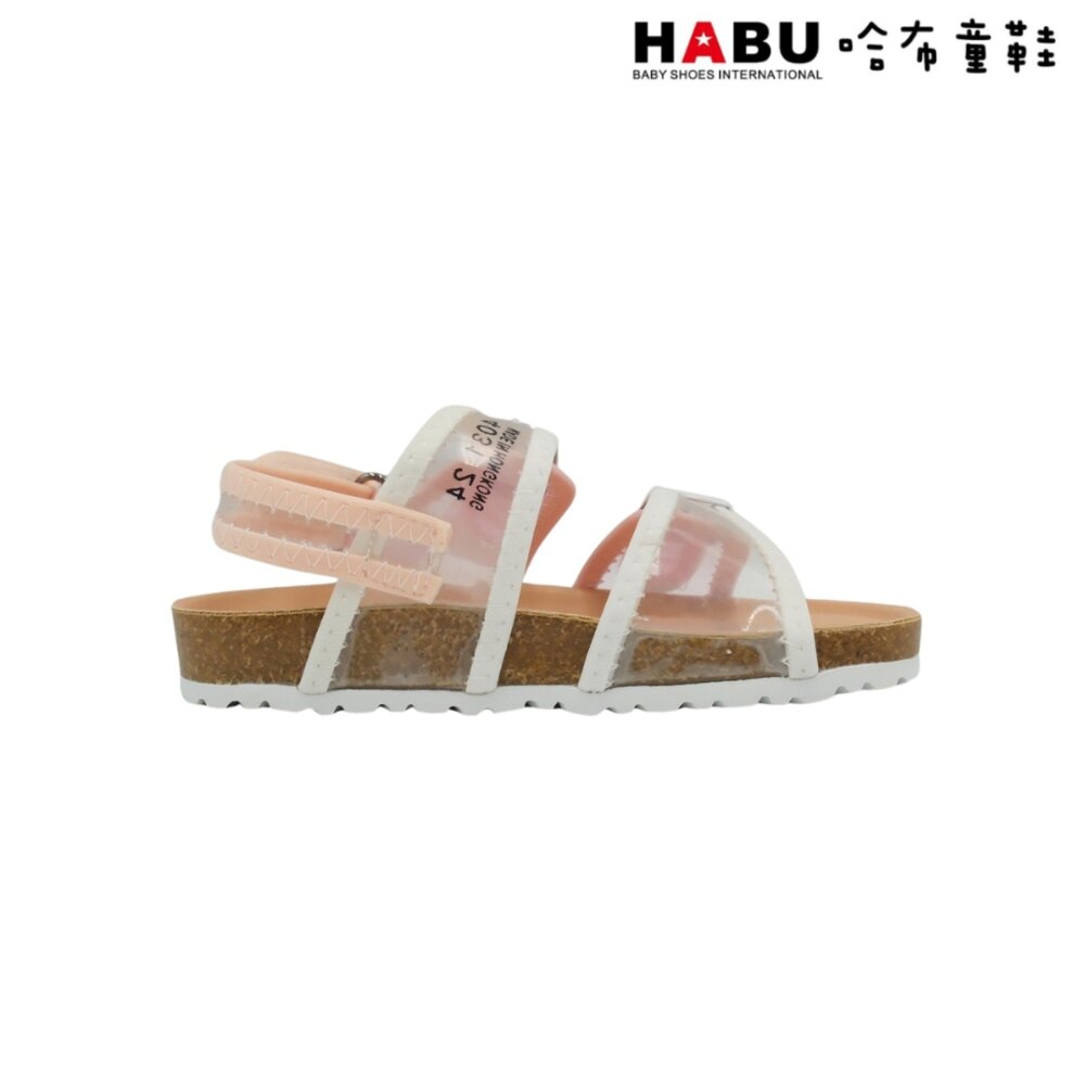 HABU哈布童鞋 夏日涼感 透明鞋帶 小童 魔鬼氈 涼鞋 4031-PI-圖片-2