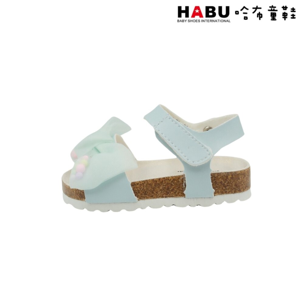 HABU哈布童鞋 寶寶段 學步鞋 嬰幼童 魔鬼氈 涼鞋 蝴蝶結 藍 4033-BL-圖片-1