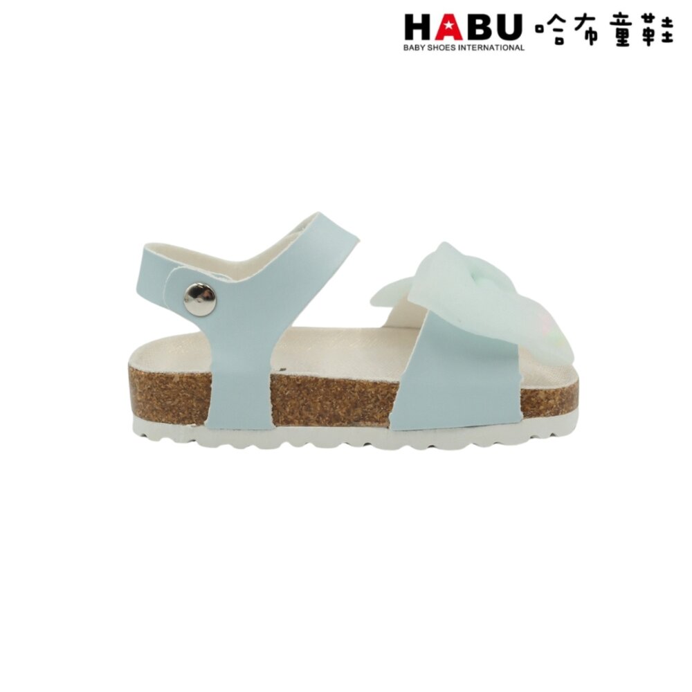 HABU哈布童鞋 寶寶段 學步鞋 嬰幼童 魔鬼氈 涼鞋 蝴蝶結 藍 4033-BL-圖片-2