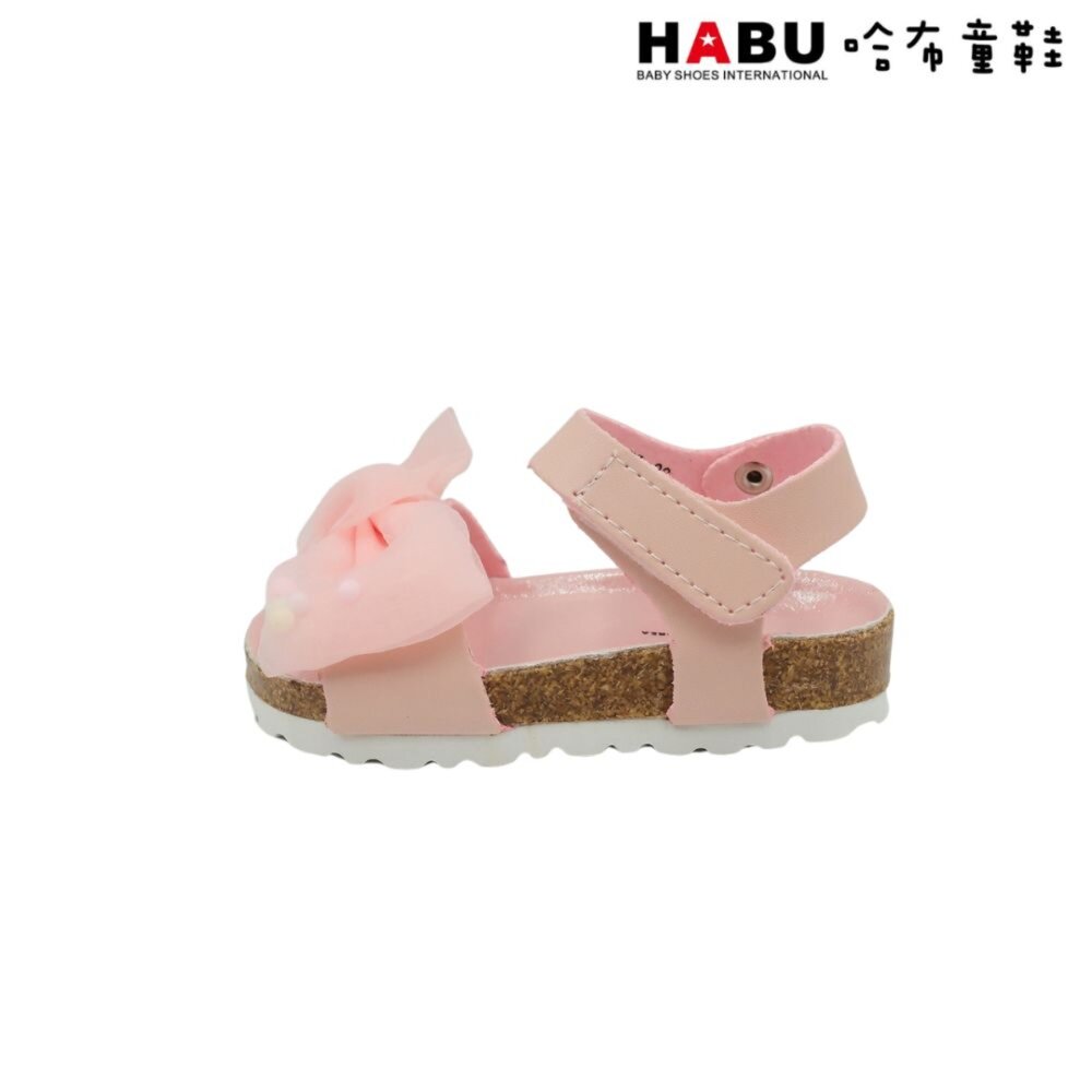 HABU哈布童鞋 寶寶段 學步鞋 嬰幼童 魔鬼氈 涼鞋 蝴蝶結 粉 4033-PI-圖片-1