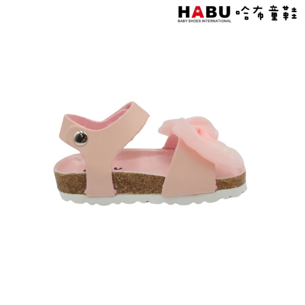 HABU哈布童鞋 寶寶段 學步鞋 嬰幼童 魔鬼氈 涼鞋 蝴蝶結 粉 4033-PI-圖片-2
