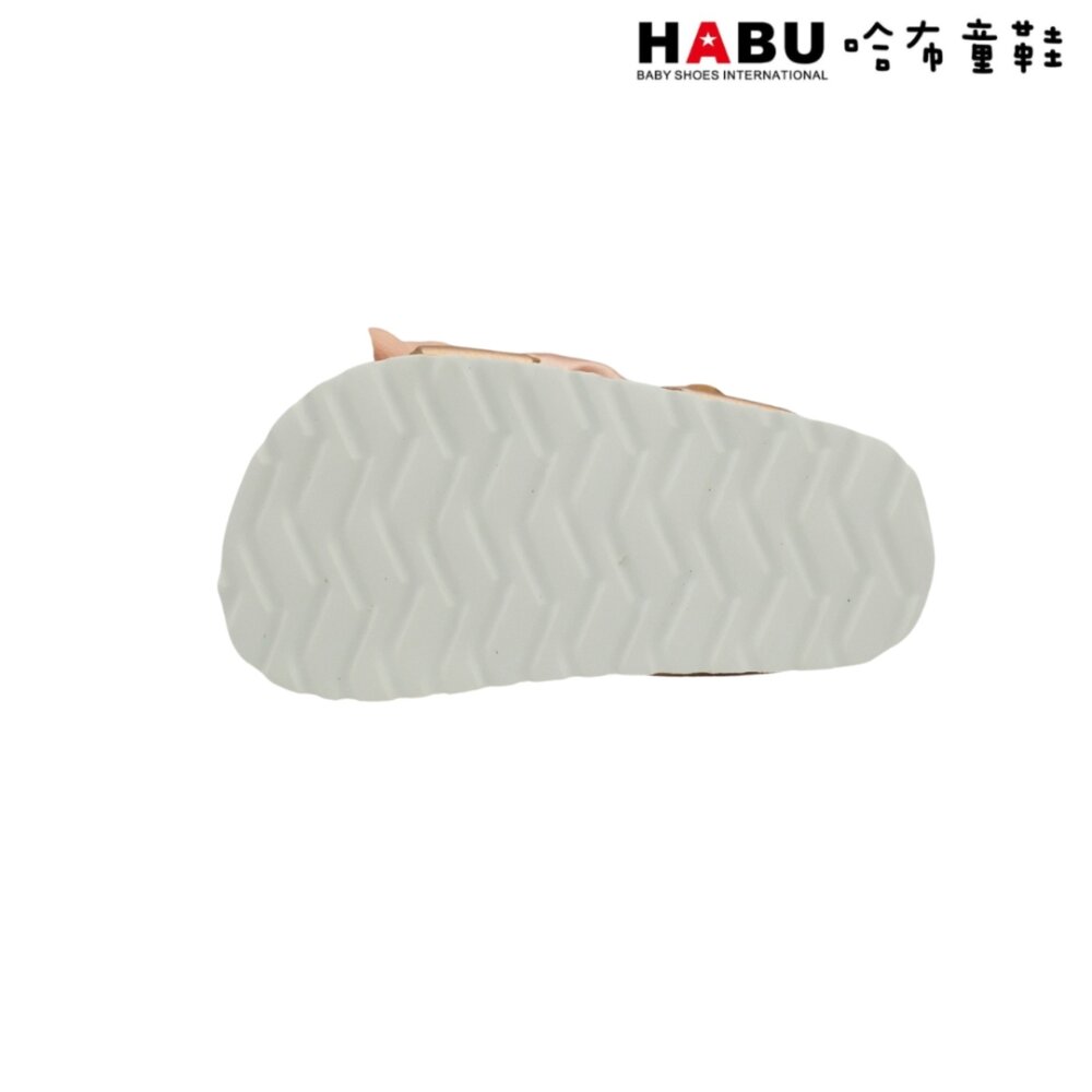 HABU哈布童鞋 夏日涼感 蝴蝶結珍珠 魔鬼氈 涼鞋 小童 中童4034-GD-圖片-3